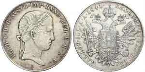 1 Thaler Impero austriaco (1804-1867) Argento Ferdinand I of Austria (1793 - 1875)