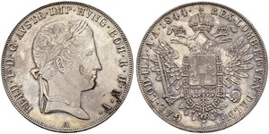 1 Thaler Impero austriaco (1804-1867) Argento Ferdinand I of Austria (1793 - 1875)