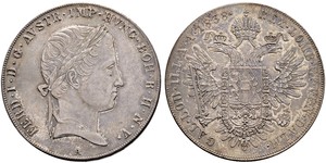 1 Thaler Impero austriaco (1804-1867) Argento Ferdinand I of Austria (1793 - 1875)