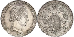 1 Thaler Impero austriaco (1804-1867) Argento Ferdinand I of Austria (1793 - 1875)