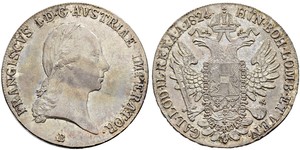 1 Thaler Impero austriaco (1804-1867) Argento Francis II, Holy Roman Emperor (1768 - 1835)