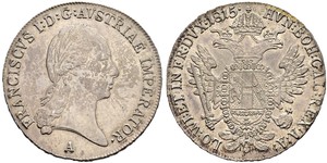 1 Thaler Impero austriaco (1804-1867) Argento Francis II, Holy Roman Emperor (1768 - 1835)