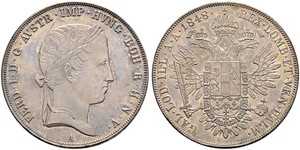 1 Thaler Impero austriaco (1804-1867) Argento Ferdinand I of Austria (1793 - 1875)