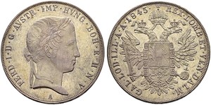 1 Thaler Impero austriaco (1804-1867) Argento Ferdinand I of Austria (1793 - 1875)