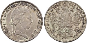 1 Thaler Impero austriaco (1804-1867) Argento Ferdinand I of Austria (1793 - 1875)