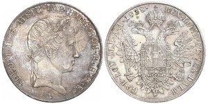 1 Thaler Impero austriaco (1804-1867) Argento Ferdinand I of Austria (1793 - 1875)