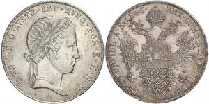 1 Thaler Impero austriaco (1804-1867) Argento Ferdinand I of Austria (1793 - 1875)