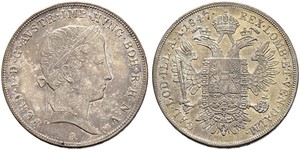 1 Thaler Impero austriaco (1804-1867) Argento Ferdinand I of Austria (1793 - 1875)