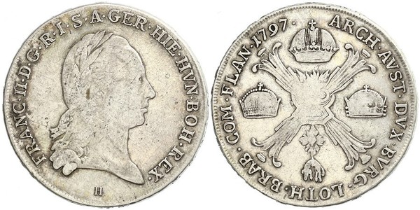 1 Thaler Impero austriaco (1804-1867) Argento Francis II, Holy Roman Emperor (1768 - 1835)