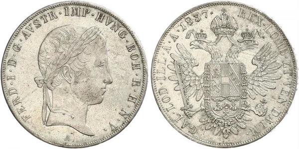 1 Thaler Impero austriaco (1804-1867) Argento Ferdinand I of Austria (1793 - 1875)