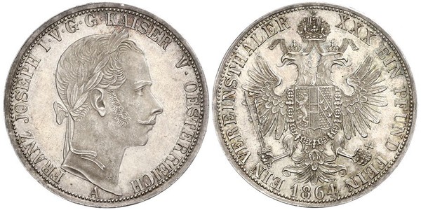 1 Thaler Impero austriaco (1804-1867) Argento Franz Joseph I (1830 - 1916)