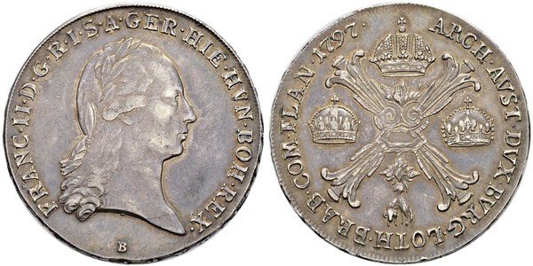 1 Thaler Impero austriaco (1804-1867) Argento Francis II, Holy Roman Emperor (1768 - 1835)