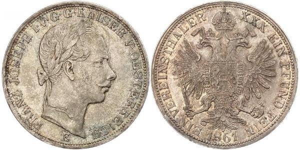 1 Thaler Impero austriaco (1804-1867) Argento Franz Joseph I (1830 - 1916)