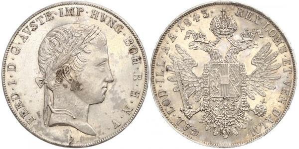 1 Thaler Impero austriaco (1804-1867) Argento Ferdinand I of Austria (1793 - 1875)