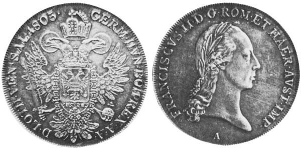 1 Thaler Impero austriaco (1804-1867) Argento Francis II, Holy Roman Emperor (1768 - 1835)