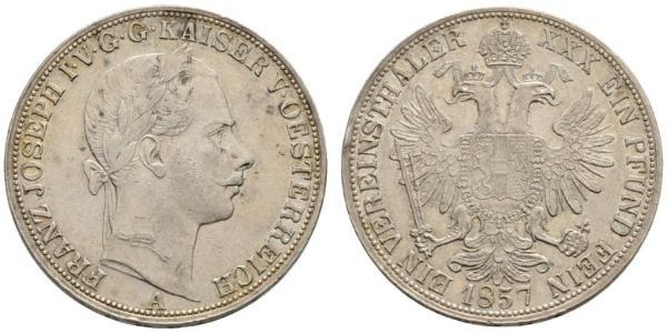 1 Thaler Impero austriaco (1804-1867) Argento Franz Joseph I (1830 - 1916)