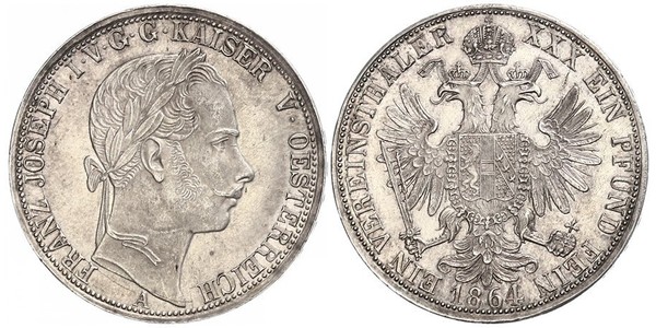 1 Thaler Impero austriaco (1804-1867) Argento Franz Joseph I (1830 - 1916)