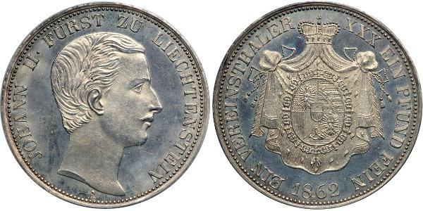 1 Thaler Liechtenstein Argento Johann II, Prince of Liechtenstein (1840-1929)