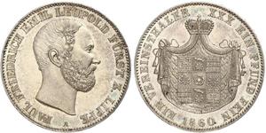 1 Thaler Lippe (1123 - 1918) Argento Leopoldo III di Lippe