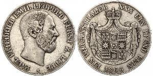 1 Thaler Lippe (1123 - 1918) Argento Leopoldo III di Lippe