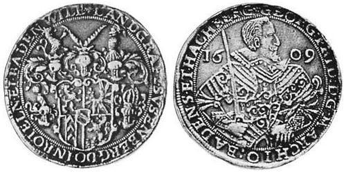 1 Thaler Margraviato di Baden-Durlach (1535 - 1771) Argento 