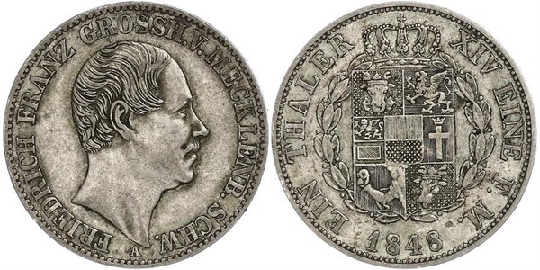 1 Thaler Meclemburgo-Schwerin (1352-1918) Argento Federico Francesco II di Meclemburgo-Schwerin