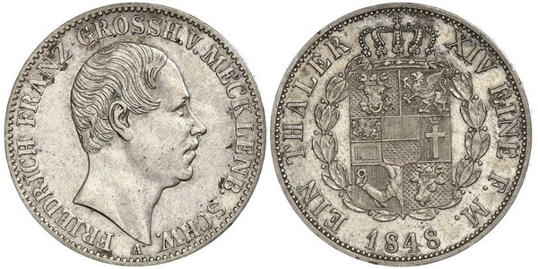 1 Thaler Meclemburgo-Schwerin (1352-1918) Argento Federico Francesco II di Meclemburgo-Schwerin