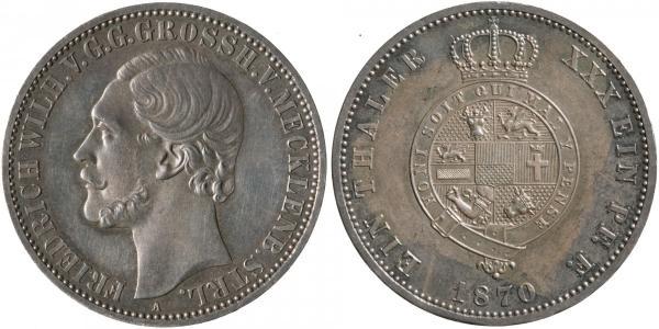 1 Thaler Meclemburgo-Schwerin (1352-1918) Argento Federico Guglielmo di Meclemburgo-Strelitz