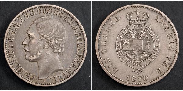 1 Thaler Meclemburgo-Schwerin (1352-1918) Argento Federico Guglielmo di Meclemburgo-Strelitz