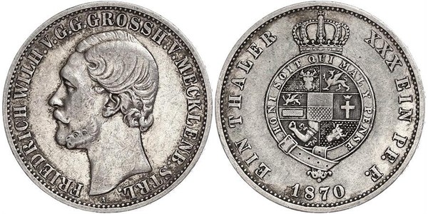 1 Thaler Meclemburgo-Schwerin (1352-1918) Argento Federico Guglielmo di Meclemburgo-Strelitz
