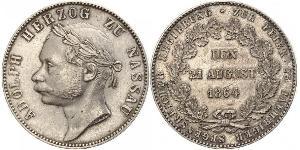 1 Thaler Nassau (stato) (1806 - 1866) Argento Adolfo di Lussemburgo