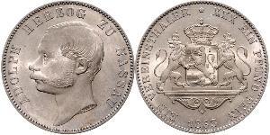 1 Thaler Nassau (stato) (1806 - 1866) Argento Adolfo di Lussemburgo