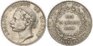 1 Thaler Nassau (stato) (1806 - 1866) Argento Adolfo di Lussemburgo