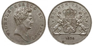 1 Thaler Nassau (stato) (1806 - 1866) Argento Guglielmo di Nassau