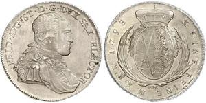 1 Thaler Principato Elettorale di Sassonia (1356 - 1806) Argento Federico Augusto I (re di Sassonia)