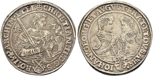 1 Thaler Principato Elettorale di Sassonia (1356 - 1806) Argento Cristiano II di Sassonia