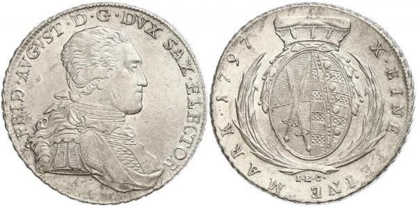 1 Thaler Principato Elettorale di Sassonia (1356 - 1806) Argento Federico Augusto I (re di Sassonia)