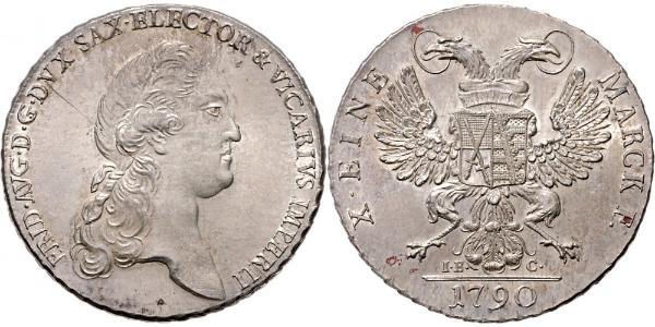 1 Thaler Principato Elettorale di Sassonia (1356 - 1806) Argento Federico Augusto I (re di Sassonia)