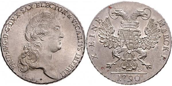 1 Thaler Principato Elettorale di Sassonia (1356 - 1806) Argento Federico Augusto I (re di Sassonia)