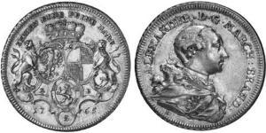 1 Thaler Principato di Ansbach (1398–1792) Argento Cristiano Federico di Brandeburgo-Ansbach(1736 – 1806)