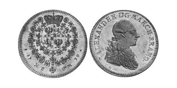 1 Thaler Principato di Ansbach (1398–1792) Argento Cristiano Federico di Brandeburgo-Ansbach(1736 – 1806)