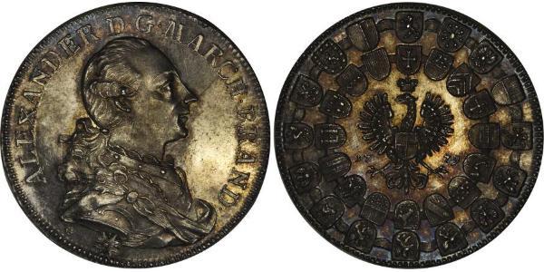 1 Thaler Principato di Ansbach (1398–1792) Argento Cristiano Federico di Brandeburgo-Ansbach(1736 – 1806)