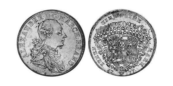 1 Thaler Principato di Ansbach (1398–1792) Argento Cristiano Federico di Brandeburgo-Ansbach(1736 – 1806)