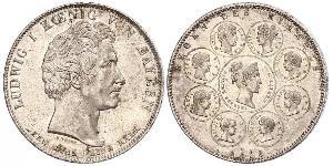 1 Thaler Regno di Baviera (1806 - 1918) Argento Ludovico I di Baviera (re)(1786 – 1868)