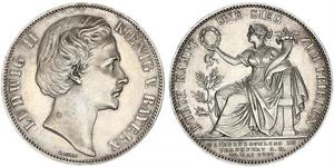 1 Thaler Regno di Baviera (1806 - 1918) Argento Ludovico II di Baviera(1845 – 1886)