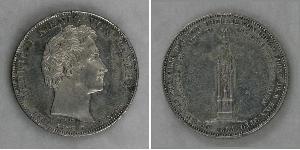 1 Thaler Regno di Baviera (1806 - 1918) Argento Ludovico I di Baviera (re)(1786 – 1868)