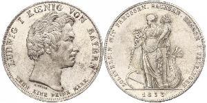 1 Thaler Regno di Baviera (1806 - 1918) Argento Ludovico I di Baviera (re)(1786 – 1868)