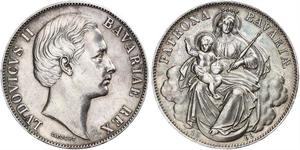 1 Thaler Regno di Baviera (1806 - 1918) Argento Ludovico II di Baviera(1845 – 1886)