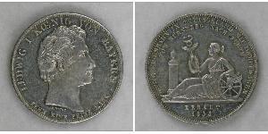 1 Thaler Regno di Baviera (1806 - 1918) Argento Ludovico I di Baviera (re)(1786 – 1868)