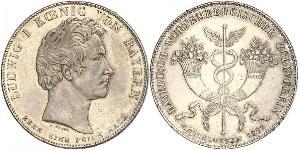 1 Thaler Regno di Baviera (1806 - 1918) Argento Ludovico I di Baviera (re)(1786 – 1868)